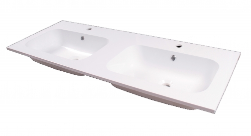 lavabo in teck-stone  IDEA 120 doppia vasca prof 46